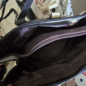 SHEIN Black and Cream Satchel Bag